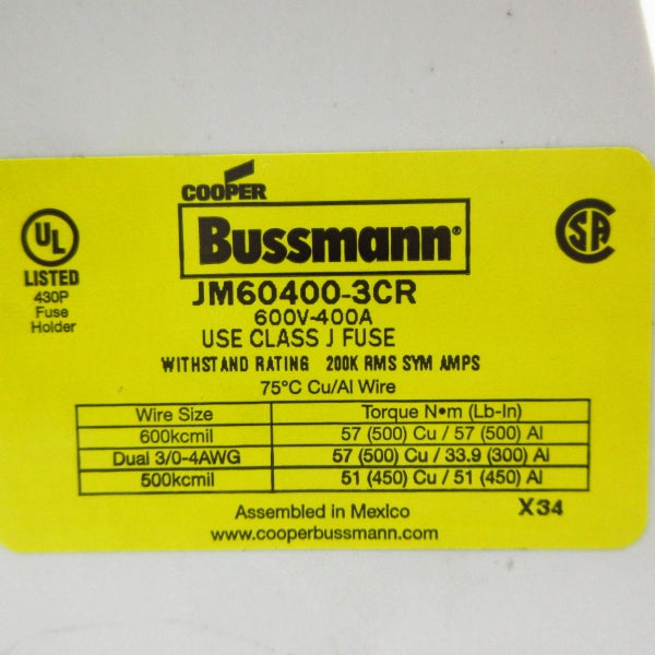 BUSSMANN JM60400-3CR 600V 400A NSNP