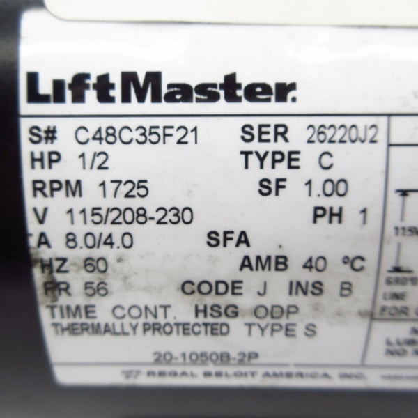 LIFTMASTER C48C35F21 115/208-230V 8.0/4.0A NSNP