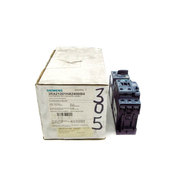 SIEMENS 3RA21201HA240BB4 24VDC 5.5-8A NSMP