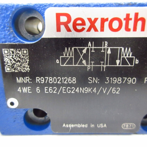 REXROTH 4WE6E62/EG24N9K4/V/62 R978021268 24VDC 1.25A NSNP