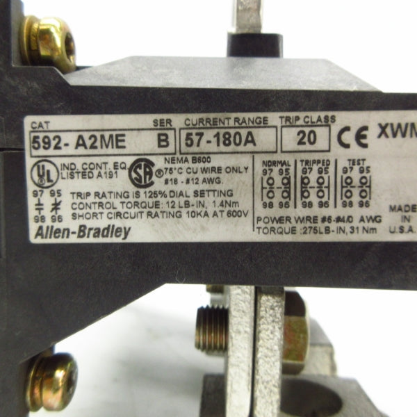 ALLEN BRADLEY 592-A2ME SER. B 57-180A NSNP