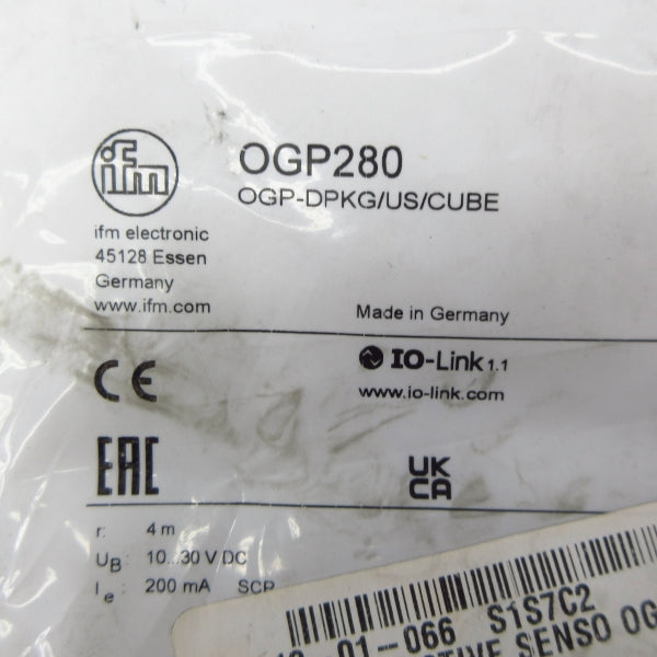 IFM EFECTOR OGP280 OGP-DPKG/US/CUBE 10-30VDC NSMP