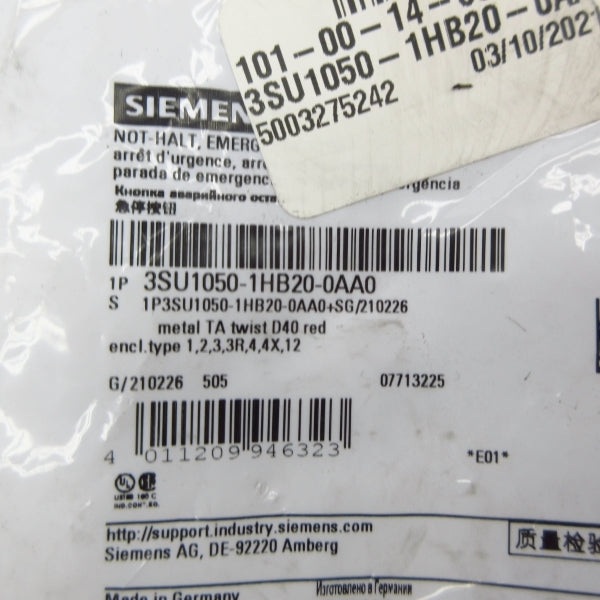 SIEMENS 3SU1050-1HB20-0AA0 NSMP