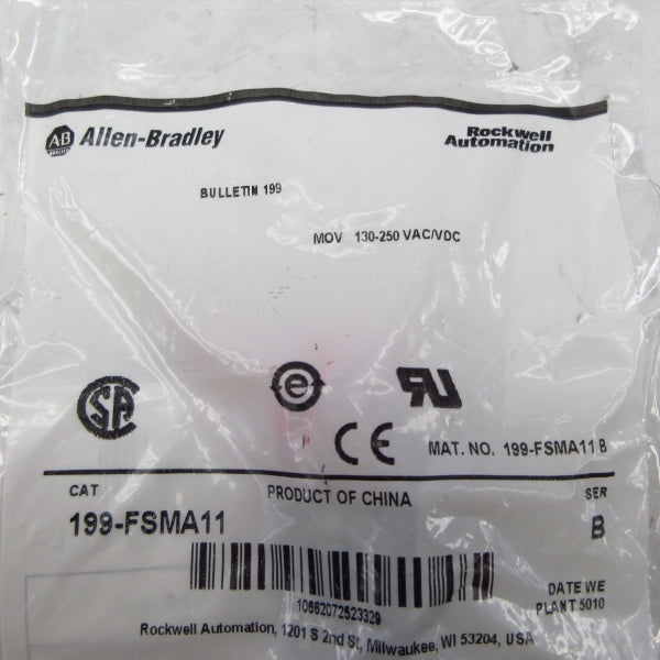ALLEN BRADLEY 199-FSMA11 SER. B 130-250VAC/DC (PKG OF 5) (WH) NSMP