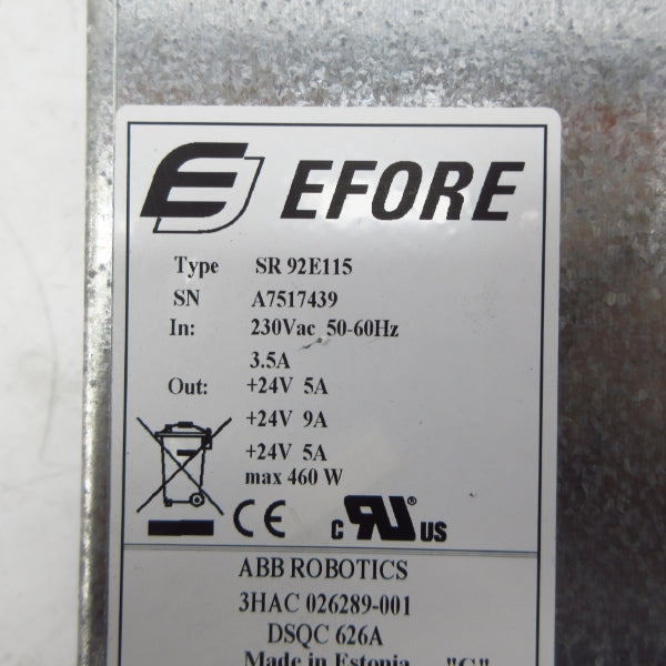EFORE 3HAC026289-001 SR92E115 230VAC 3.5A NSNP