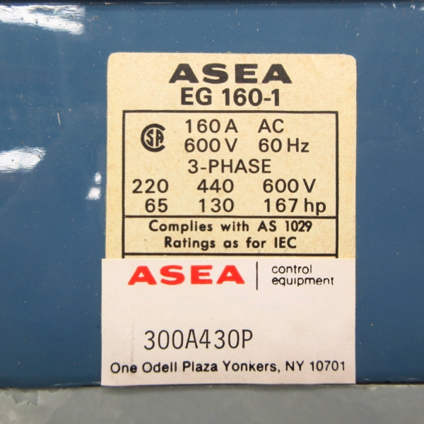 ASEA EG160-1-UL 300A430P 600V 160A NSNP