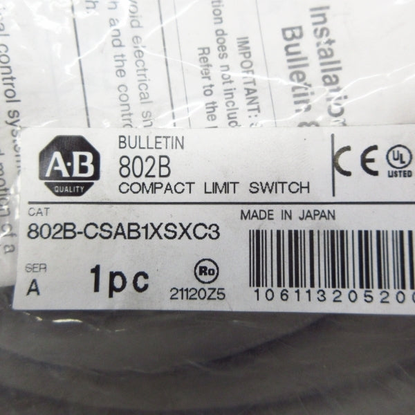 ALLEN BRADLEY 802B-CSAB1XSXC3 SER. A NSMP