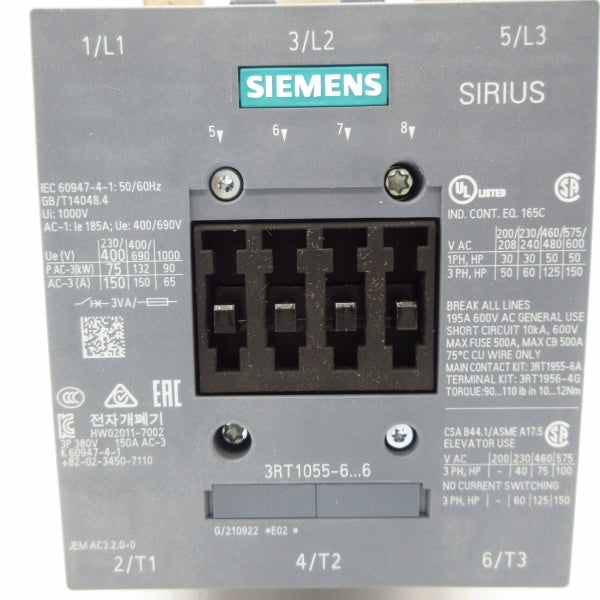 SIEMENS 3RT1055-6AB36 23-26V 150A NSMP