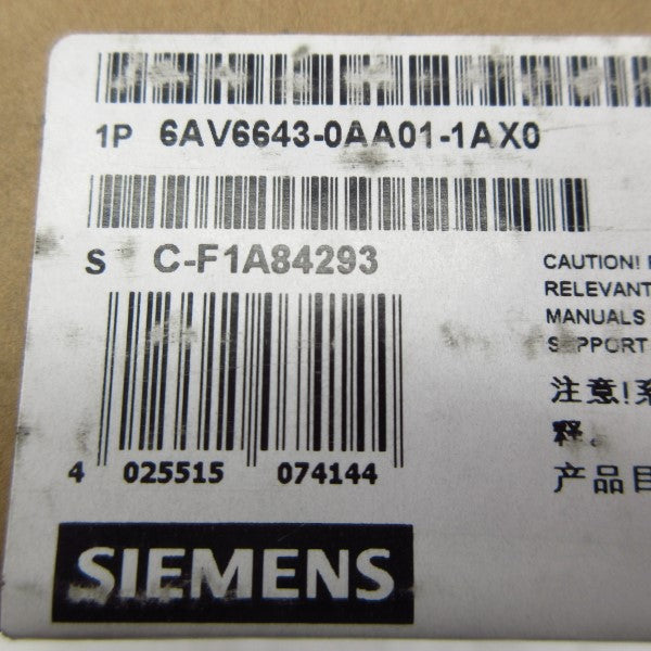 SIEMENS 6AV6643-0AA01-1AX0 6" NSFS