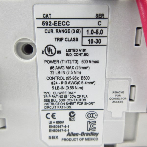 INDUSTRIAL SPARE PART 592-EECC SER. C 600V 1.0-5.0A (BR/WH) NSMP