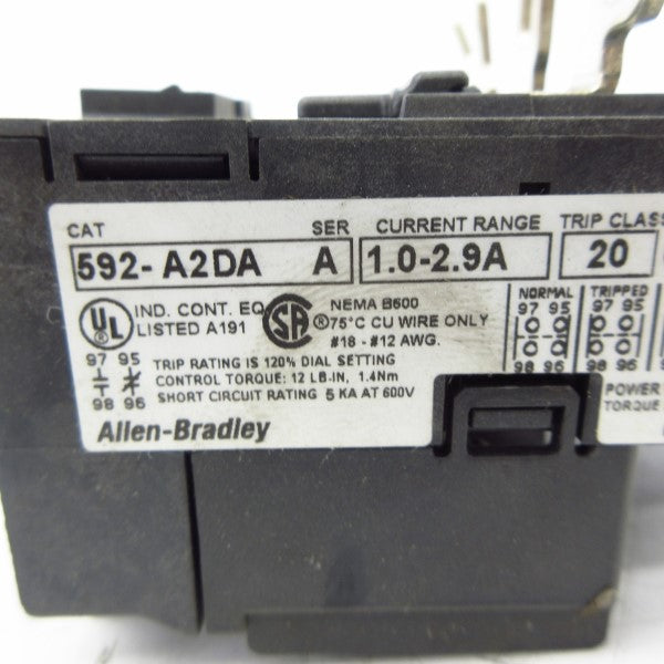 INDUSTRIAL SPARE PART 592-A2DA SER. A 600V 1.0-2.9A (BR/WH) NSMP