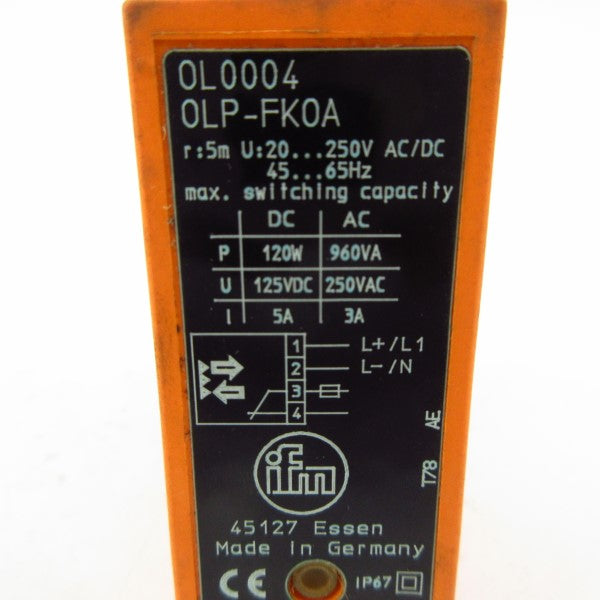 IFM EFECTOR OL0004 OLP-FKOA 20-250VAC/DC 5A NSMP