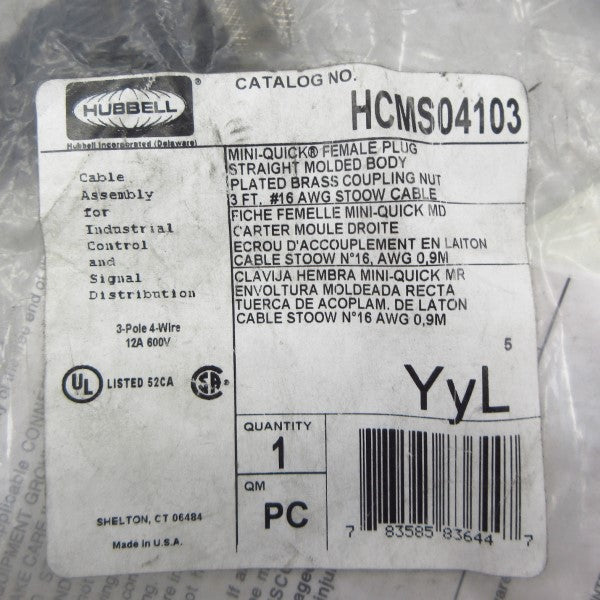 HUBBELL HCMS04103 600V 12A NSMP