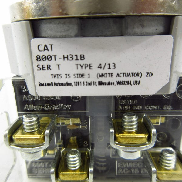 ALLEN BRADLEY 800T-H31B SER. T NSNP