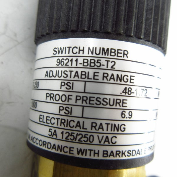 BARKSDALE 96211-BB5-T2 125/250VAC 5A 70-250PSI NSNP