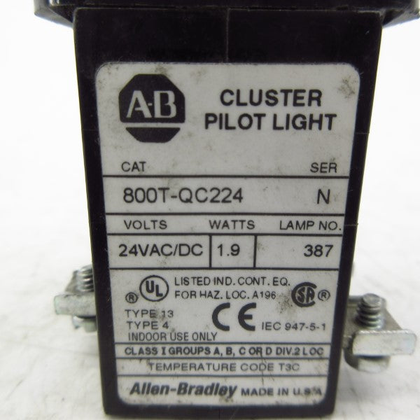 ALLEN BRADLEY 800T-QC224 SER. N 24VAC/DC UNMP