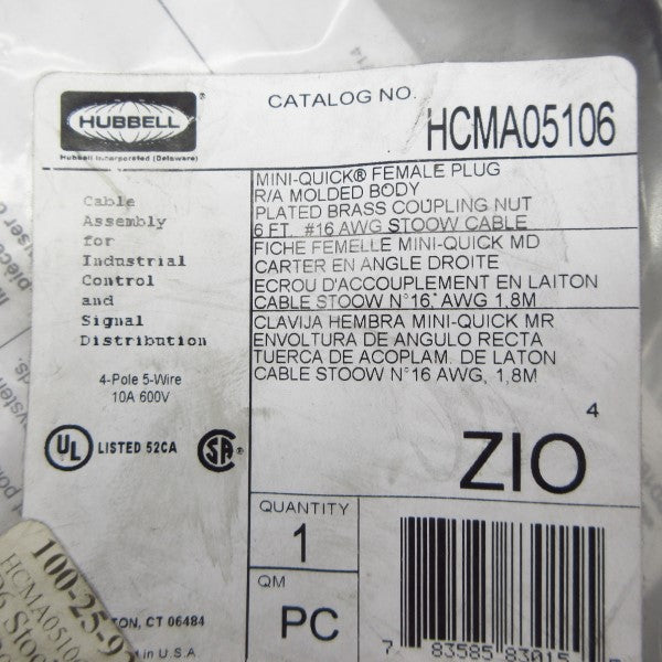 HUBBELL HCMA05106 600V 10A NSMP