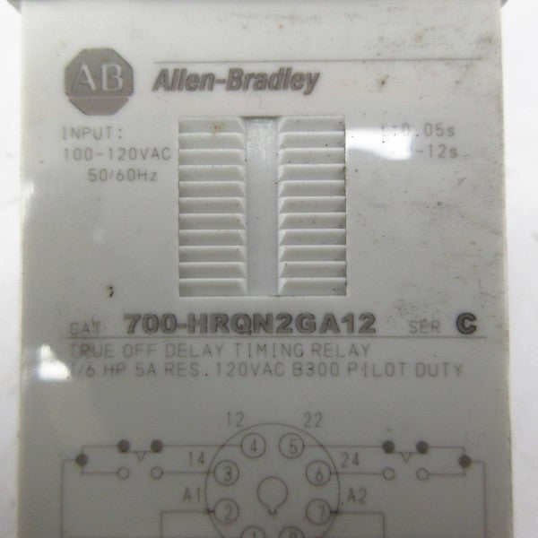 ALLEN BRADLEY 700-HRQN2GA12 SER. C 100-120VAC 0-12S NSNP