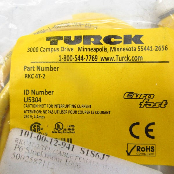 TURCK RKC4T-2 U5304 250V 4A NSMP