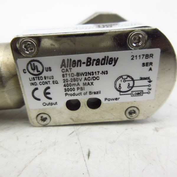ALLEN BRADLEY 871D-BW2N317-N3 SER. A 20-250VAC/DC 3000PSI (WH) NSMP