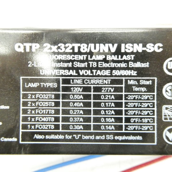 OSRAM QTP2X32T8/UNVISN-SC 120-277V 0.30/0.14A NSNP