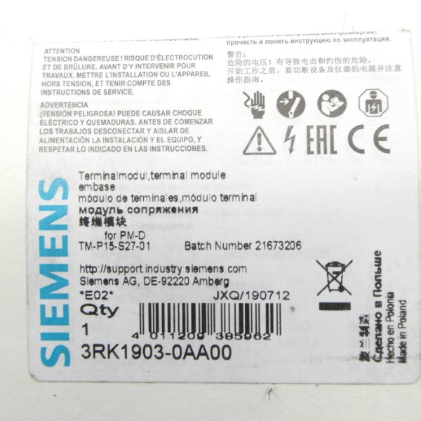 SIEMENS 3RK1903-0AA00 NSFS
