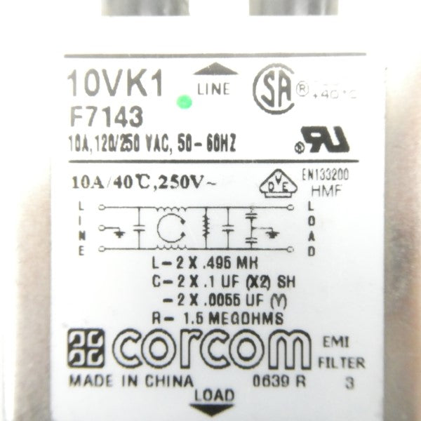 CORCOM 10VK1 F7143 250V 10A NSNP