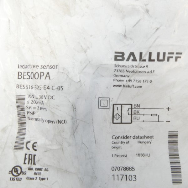BALLUFF BES516-325-E4-C-05 BES00PA 10-30VDC NSMP