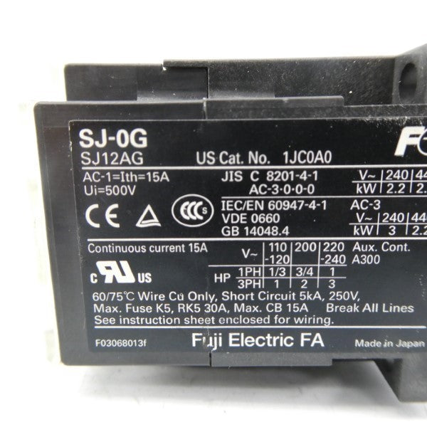 FUJI ELECTRIC 1JC0A0 SJ-0G 24VDC 15A NSNP