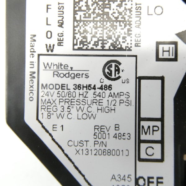 WHITE RODGERS 36H54-486 24V .540A NSNP
