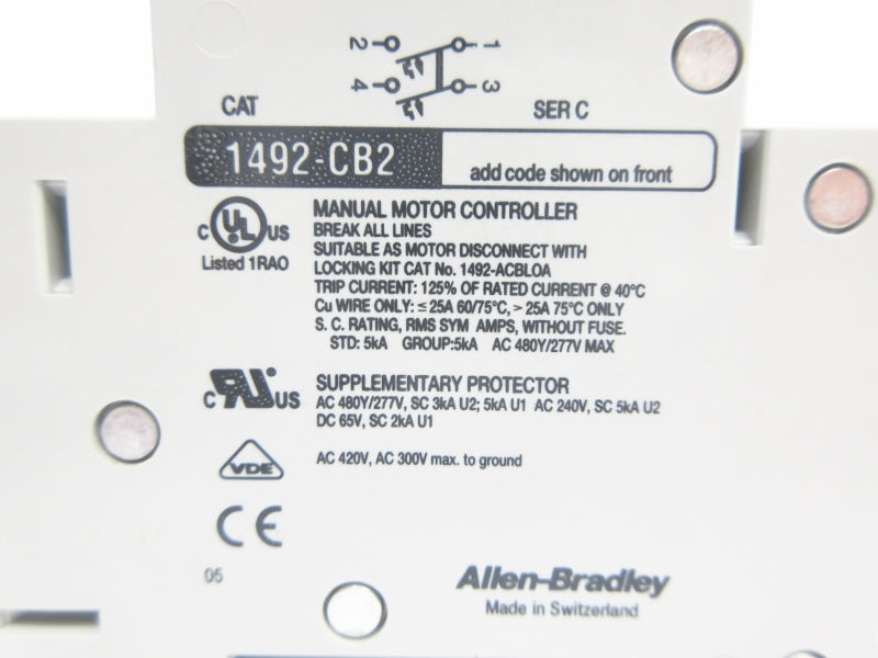 ALLEN BRADLEY 1492-CB2H030 SER. C 277VAC 3A NSMP