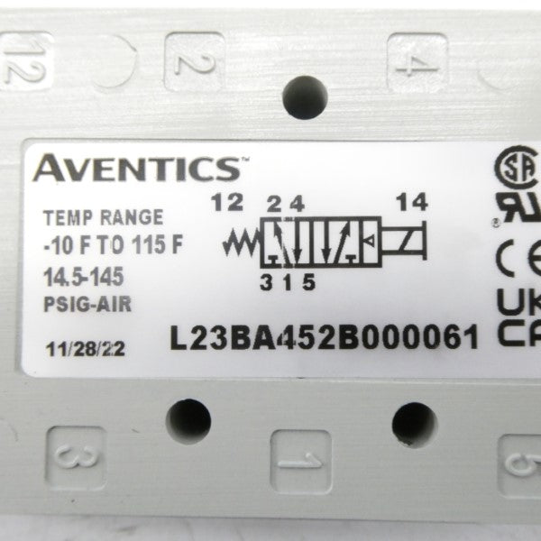 AVENTICS L23BA452B000061 24VDC 0.15A 14.5-145PSI NSNP