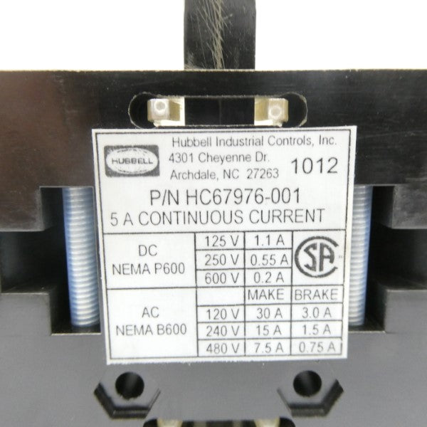HUBBELL HC67976-001 600V 0.2A NSNP