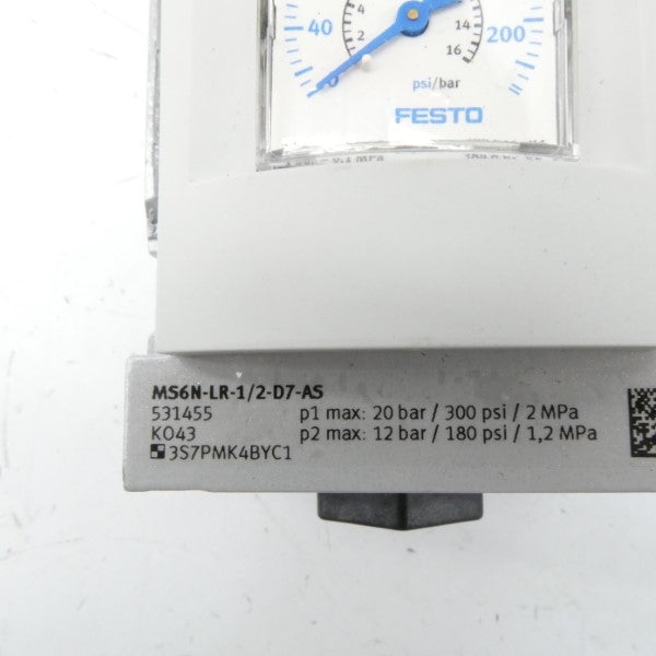 FESTO MS6N-LR-1/2-D7-AS 531455 300PSI NSNP