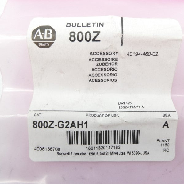 ALLEN BRADLEY 800Z-G2AH1 SER. A NSMP