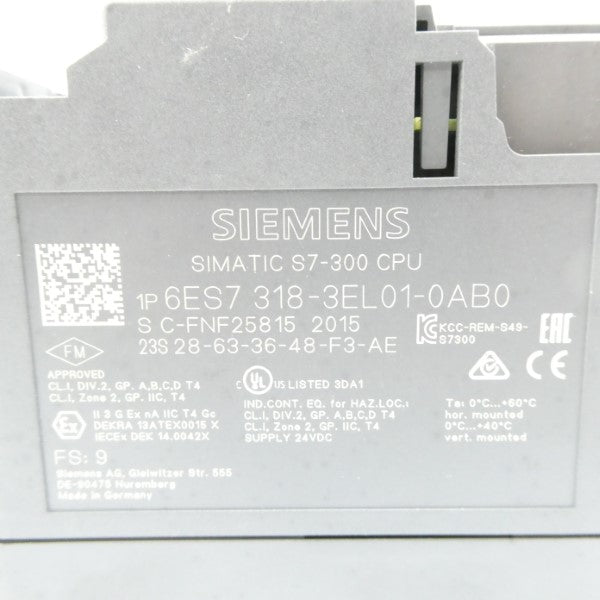 SIEMENS 6ES7318-3EL01-0AB0 24VDC NSNP