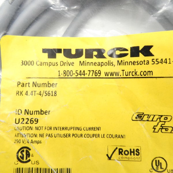 TURCK RK4.4T-4/S618 U2269 250V 4A NSMP