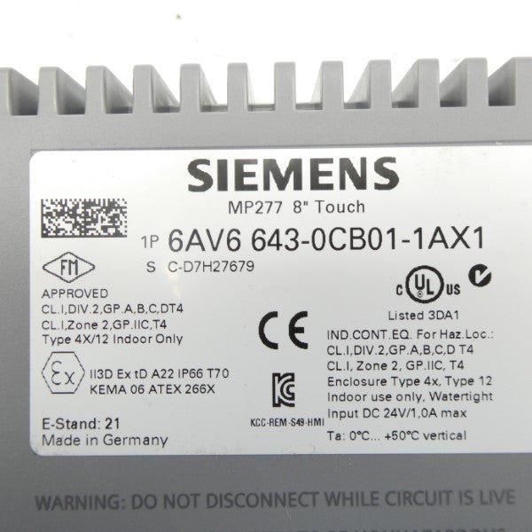 SIEMENS 6AV6643-0CB01-1AX1 24VDC 1A NSMP