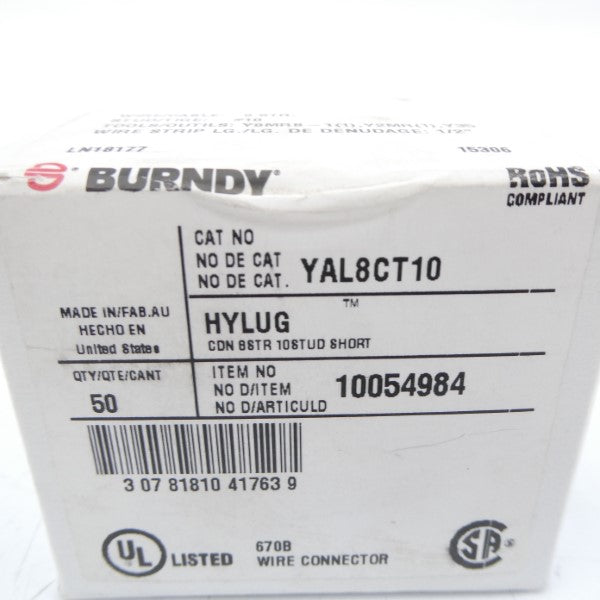 BURNDY YAL8CT10 (PKG OF 50) NSFS