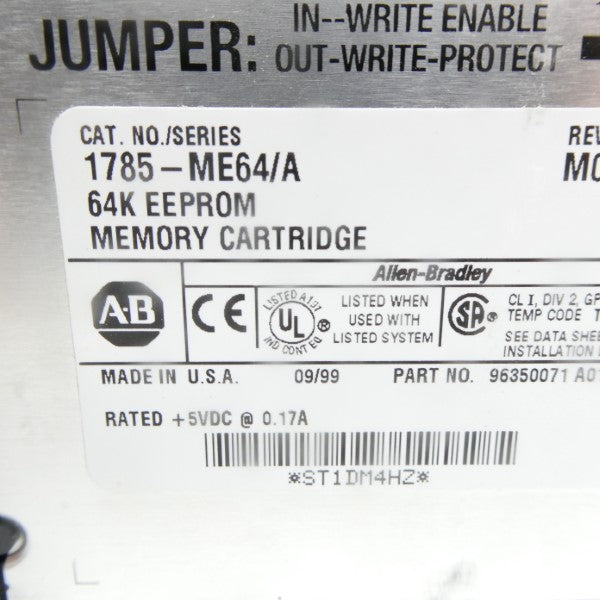 ALLEN BRADLEY 1785-ME64 SER. A 5VDC 0.17A NSNP