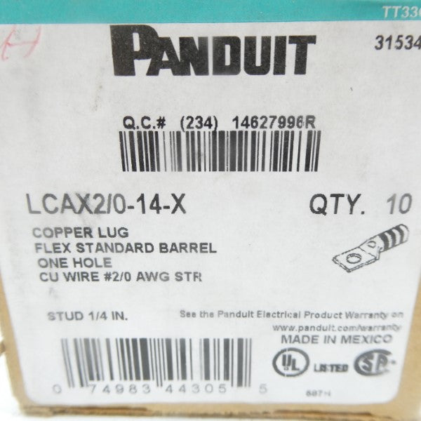 PANDUIT LCAX2/0-14-X (PKG OF 10) NSMP