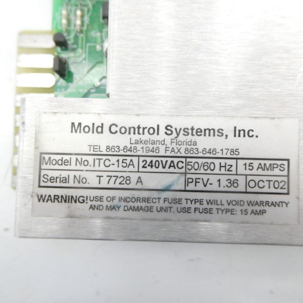 MOLD CONTROL SYSTEMS ITC-15A 240VAC 15A NSNP