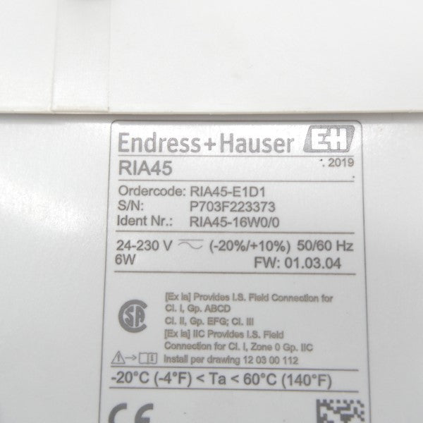 ENDRESS+HAUSER RIA45-E1D1 F/W 01.03.04 24-230V NSNP