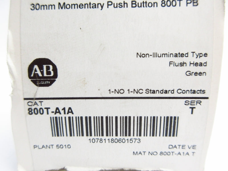 ALLEN BRADLEY 800T-A1A SER. T (WH) NSMP
