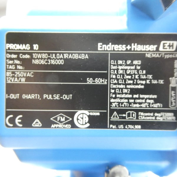 ENDRESS+HAUSER 10W80-UL0A1RA0B4BA 85-250VAC NSMP