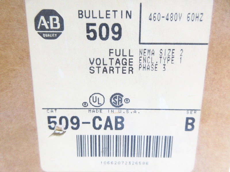 ALLEN BRADLEY 509-CAB SER. B 460-480V (BR/YL) NSMP