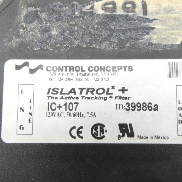 CONTROL CONCEPTS 39986A 120VAC 7.5A NSNP