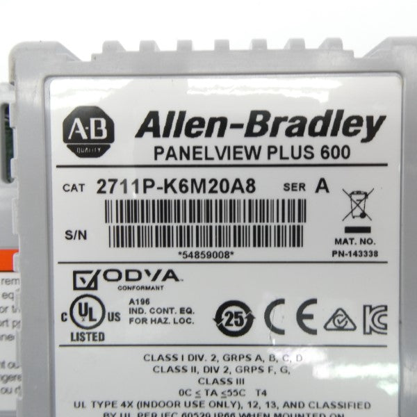 ALLEN BRADLEY 2711P-K6M20A8 SER. A 100-240VAC 0.3-0.1A NSMP