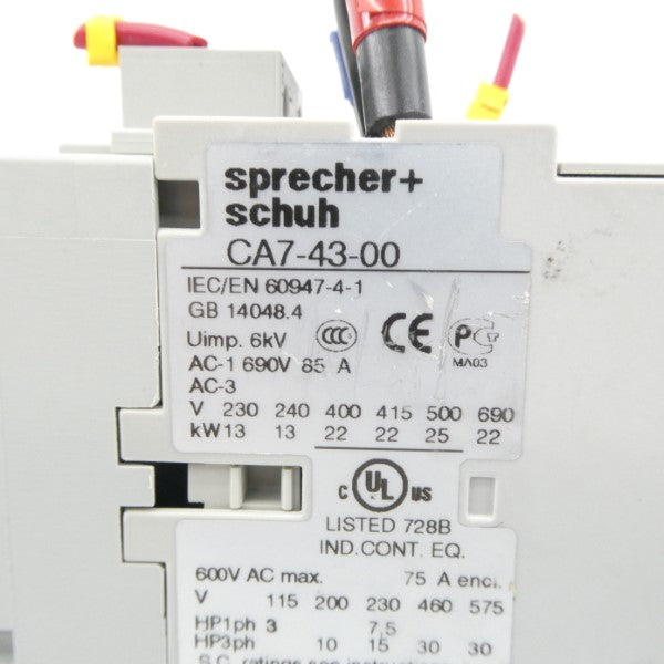 SPRECHER+SCHUH CA7-43-00 110/120V 85A UNMP