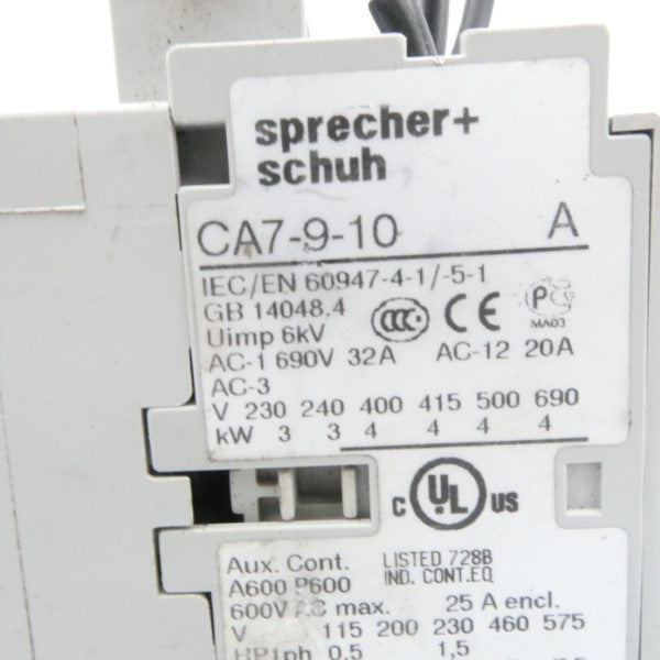 SPRECHER+SCHUH CA7-9-10 SER. A 110/120V 32A UNMP